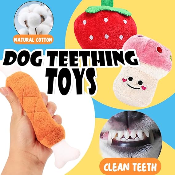 Speedy Panther 6 Pcs Squeaky Dog Toys, Plush Dog Toys, Dog Teddy Toys, Dog & Puppy Teething Toys - Image 4