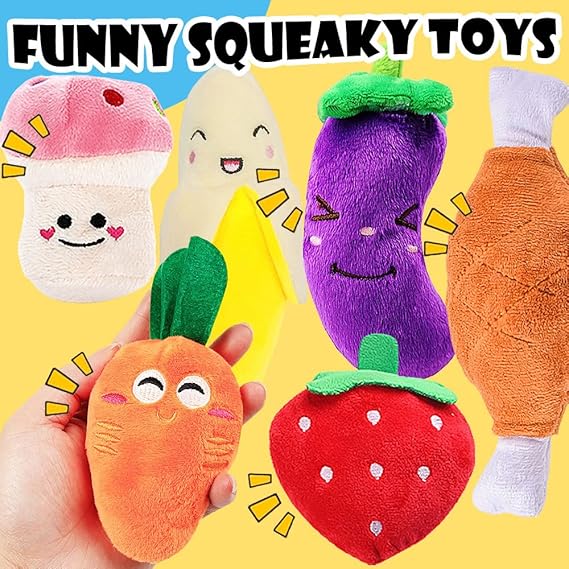 Speedy Panther 6 Pcs Squeaky Dog Toys, Plush Dog Toys, Dog Teddy Toys, Dog & Puppy Teething Toys - Image 2