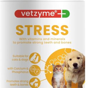 Vetzyme Stress Supplement Powder for Dogs and Cats - Balanced Multi-Mineral and Vitamin Supplement.